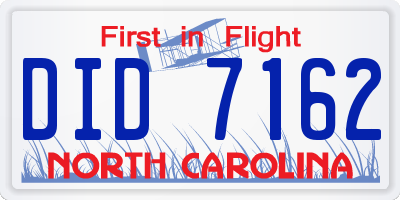NC license plate DID7162