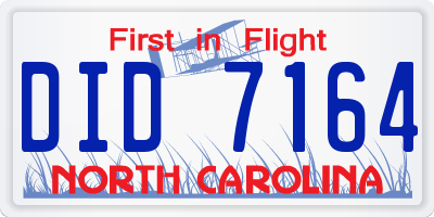 NC license plate DID7164