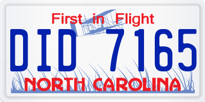 NC license plate DID7165