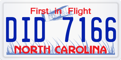 NC license plate DID7166