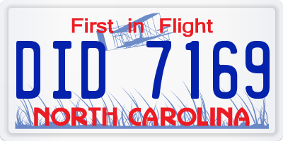 NC license plate DID7169