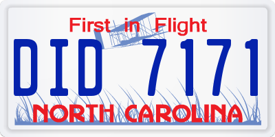 NC license plate DID7171