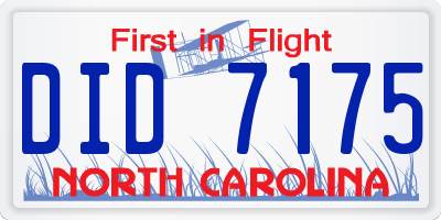 NC license plate DID7175