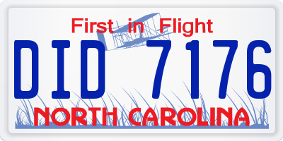 NC license plate DID7176