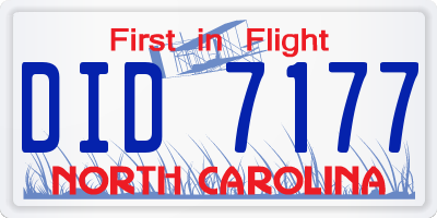 NC license plate DID7177