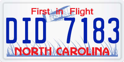 NC license plate DID7183