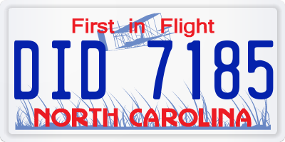NC license plate DID7185