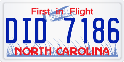 NC license plate DID7186