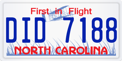 NC license plate DID7188