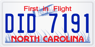 NC license plate DID7191