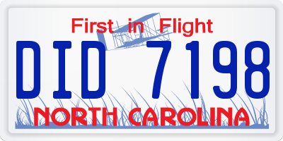 NC license plate DID7198
