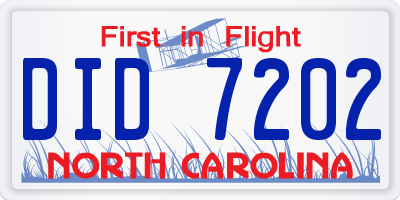 NC license plate DID7202