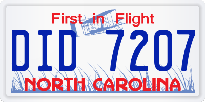 NC license plate DID7207