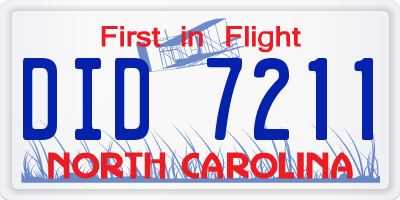 NC license plate DID7211