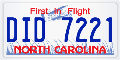NC license plate DID7221
