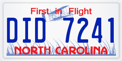 NC license plate DID7241