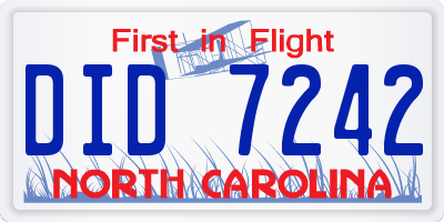 NC license plate DID7242