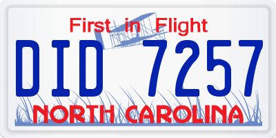 NC license plate DID7257