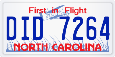 NC license plate DID7264