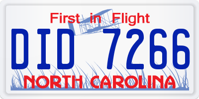 NC license plate DID7266