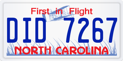 NC license plate DID7267