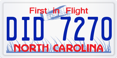 NC license plate DID7270