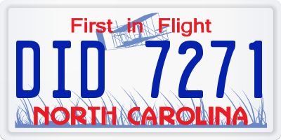 NC license plate DID7271