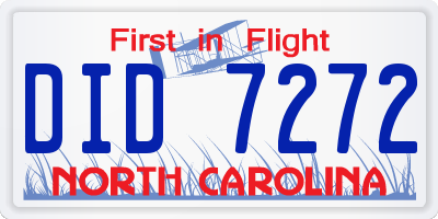 NC license plate DID7272