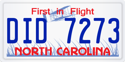 NC license plate DID7273