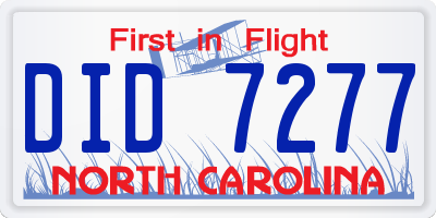 NC license plate DID7277