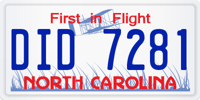 NC license plate DID7281