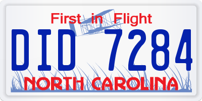 NC license plate DID7284