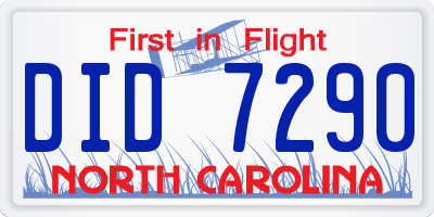 NC license plate DID7290