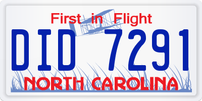 NC license plate DID7291