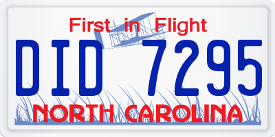 NC license plate DID7295