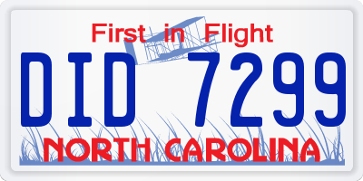 NC license plate DID7299