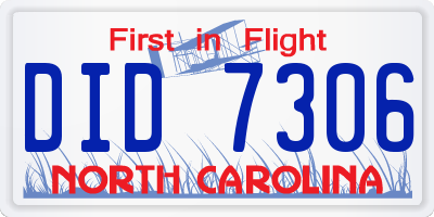 NC license plate DID7306