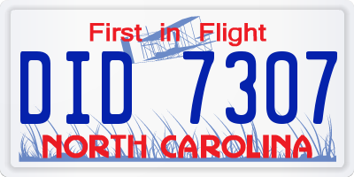 NC license plate DID7307