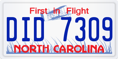 NC license plate DID7309