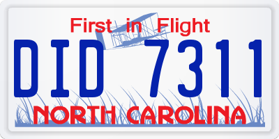 NC license plate DID7311