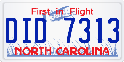 NC license plate DID7313