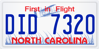 NC license plate DID7320