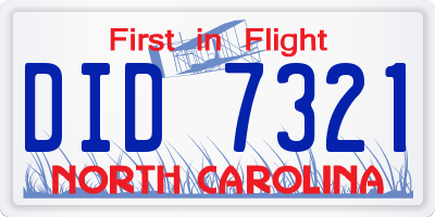 NC license plate DID7321
