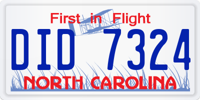 NC license plate DID7324