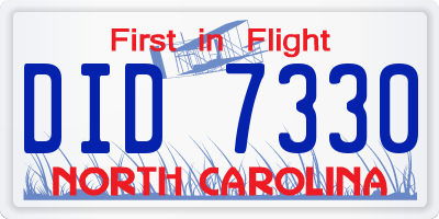 NC license plate DID7330