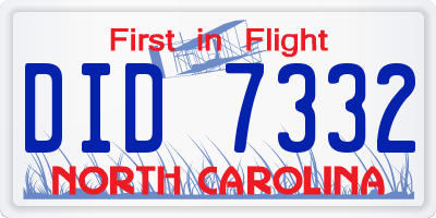 NC license plate DID7332