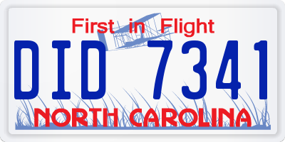 NC license plate DID7341
