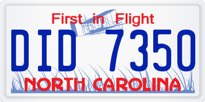 NC license plate DID7350
