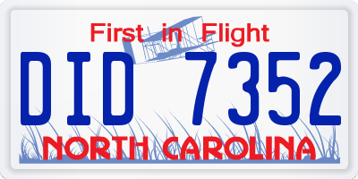 NC license plate DID7352