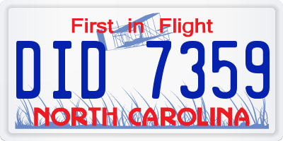 NC license plate DID7359